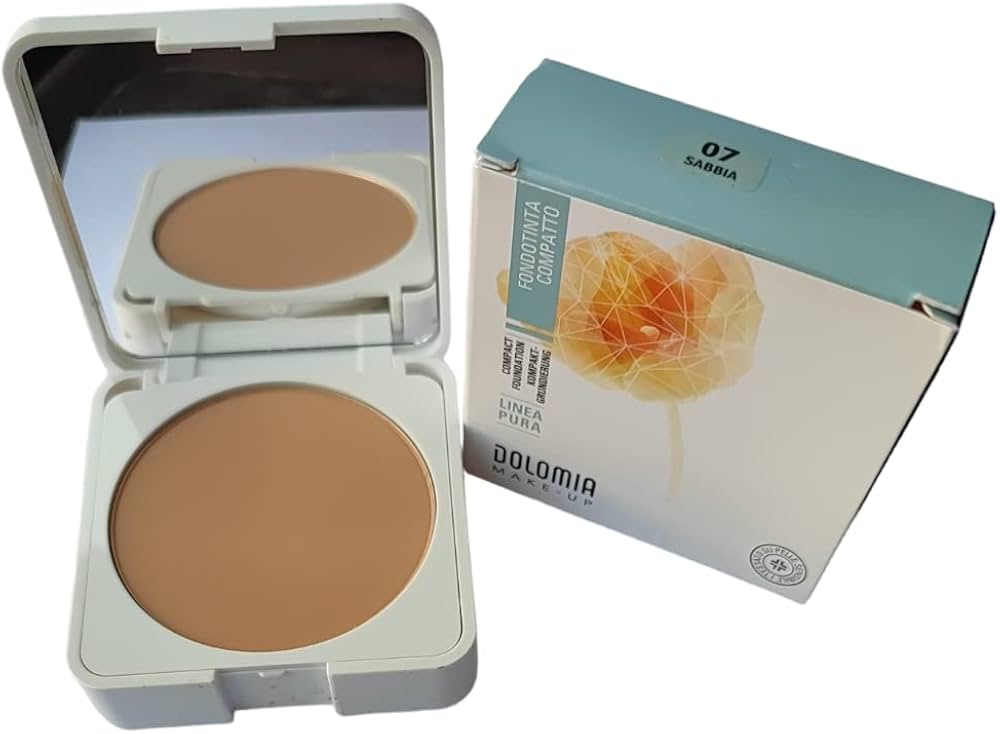 Dolomia Make-Up Linea Pura Fondotinta Compatto Sebo-Normalizzante – Effetto Mat Pelli Grasse 3 Nuance