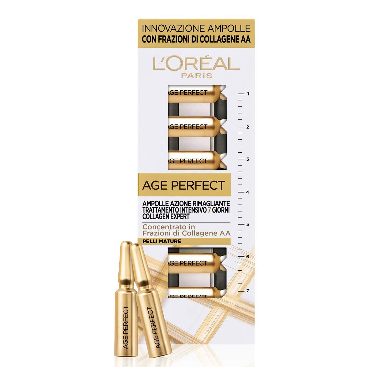 L'Oréal Paris Age Perfect Olio Viso in Fiale – Trattamento Lisciante Anti-Età 7 Giorni