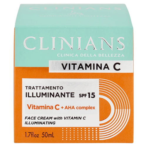 Clinians Vitamin C Crema Viso Illuminante SPF15 50ml – Idratante Antiossidante Antimacchia