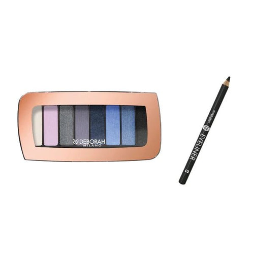 Deborah Milano Color Moods Palette Ombretti + Eyeliner – 8 Shade Mat Shimmer Metallic 8 g