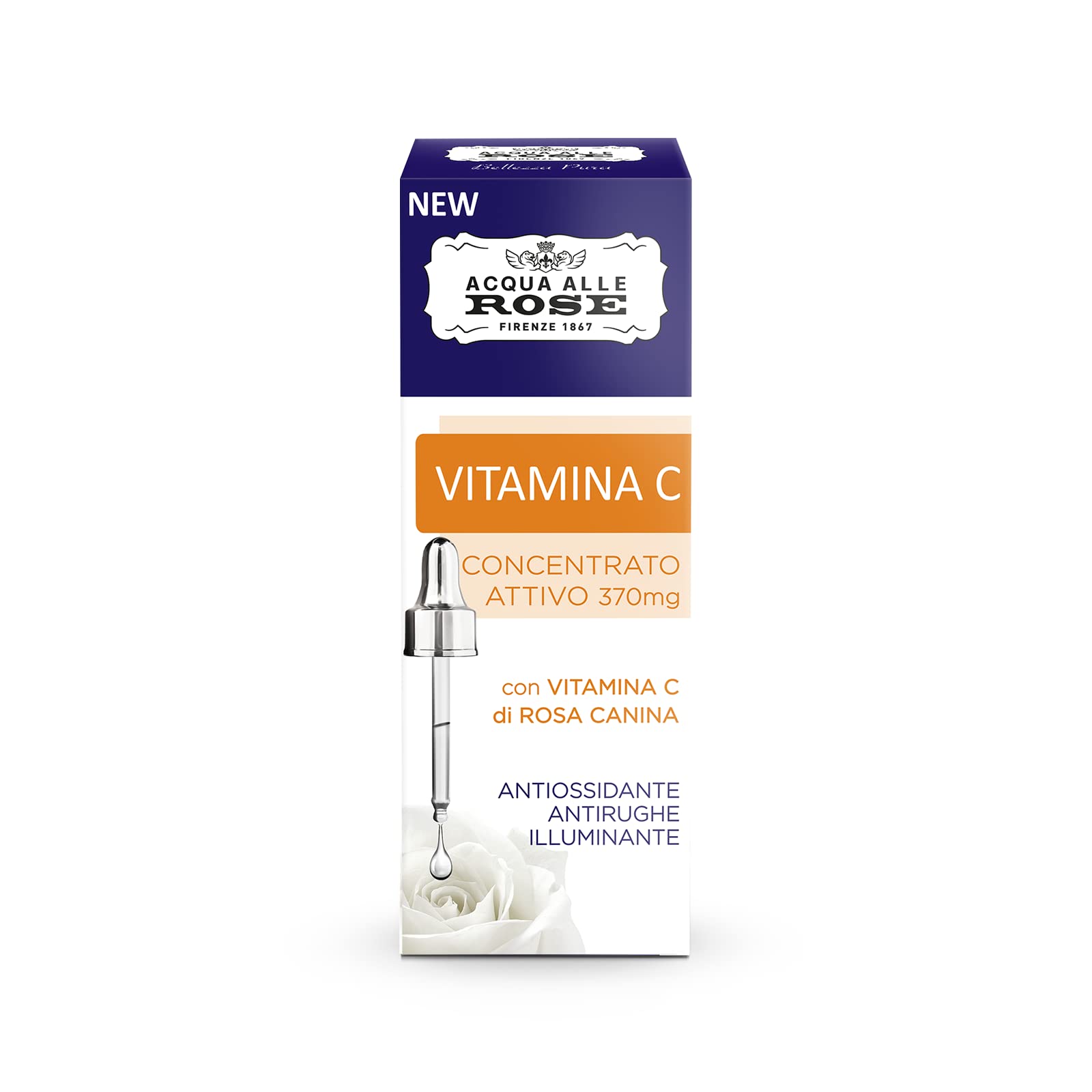Acque alle Rose Vitamina C Rosa Canina Concentrato Attivo 370mg – Siero Viso Illuminante Anti-Macchie