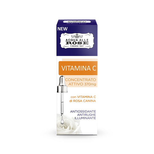 Acque alle Rose Vitamina C Rosa Canina Concentrato Attivo 370mg – Siero Viso Illuminante Anti - Macchie - Acque Profumeria