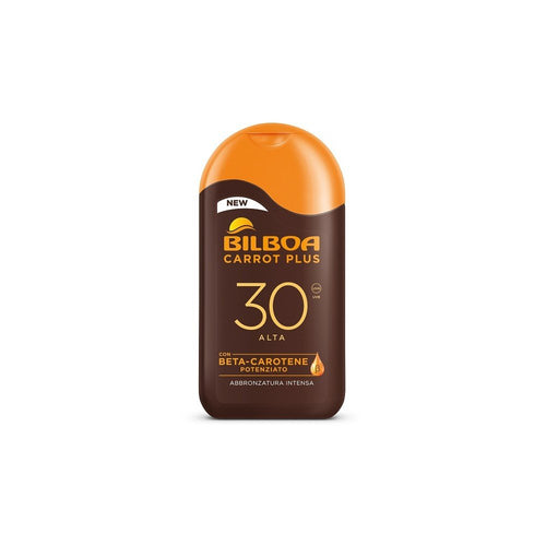 Bilboa Carrot Plus Latte Abbronzante 200ml – Abbronzante Intensivo Carota Beta - Carotene SPF6 SPF10 SPF20 SPF30 - Acque Profumeria