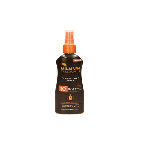 Bilboa Carrot Plus Olio Solare SPF10 200ml – Olio Abbronzante Intensivo Carota Beta - Carotene - Acque Profumeria