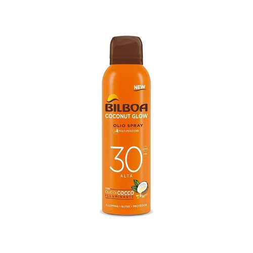 Bilboa Coconut Glow BOV Spray Solare 150ml – Solare Idratante Olio di Cocco Effetto Glow SPF15 SPF30 - Acque Profumeria