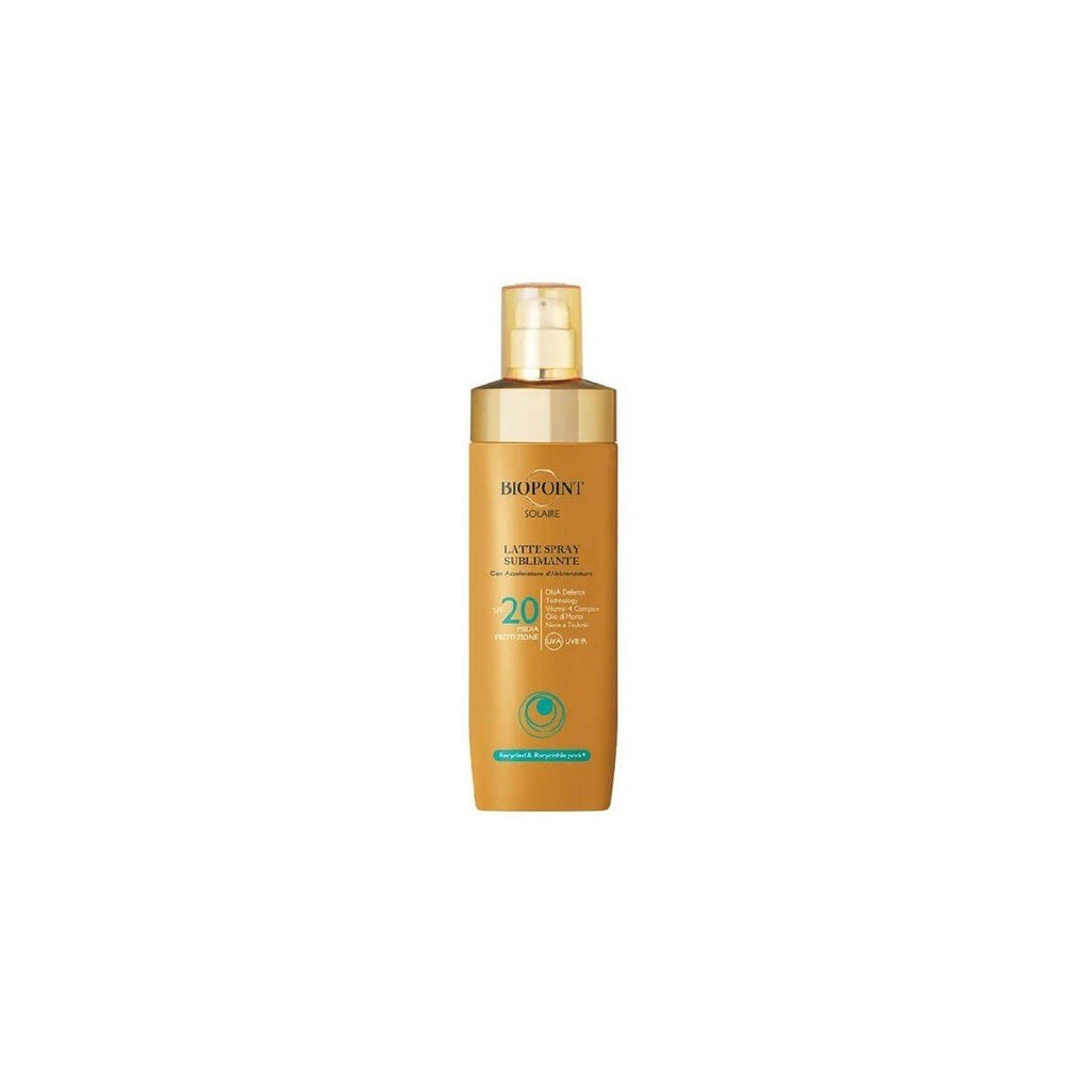 Biopoint Latte Spray Sublimante 250ml – Protezione Solare SPF 20 e SPF 30 Effetto Luminoso