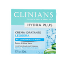 Clinians Hydra Plus Crema Idratante Leggera 50ml – Pelli Normali e Miste con Aloe Vera e Tè Bianco