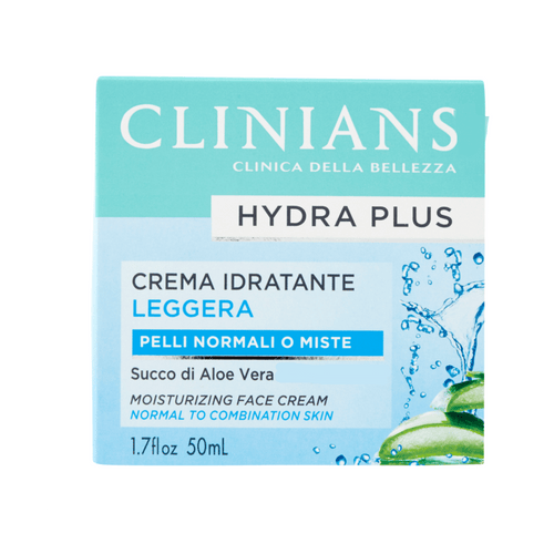 Clinians Hydra Plus Crema Idratante Leggera 50ml – Pelli Normali e Miste con Aloe Vera e Tè Bianco