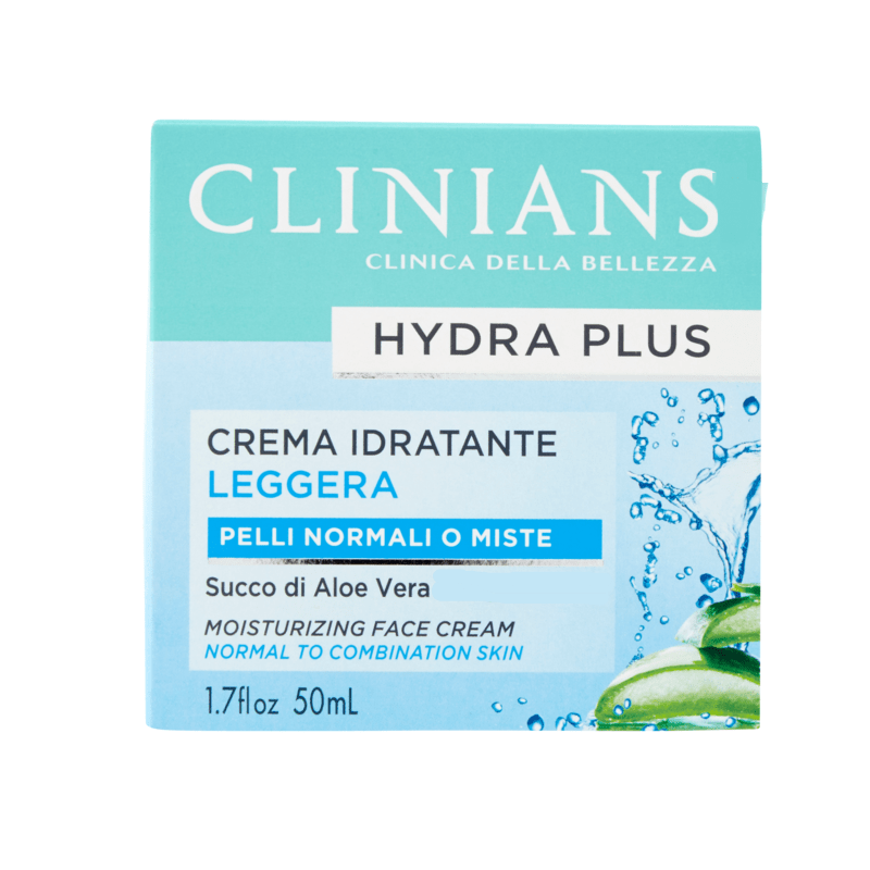 Clinians Hydra Plus Crema Idratante Leggera 50ml – Pelli Normali e Miste con Aloe Vera e Tè Bianco