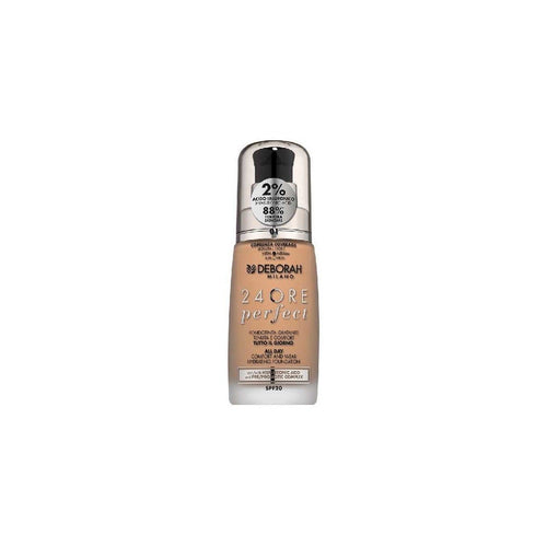 Deborah Milano 24 Ore Perfect Fondotinta Liquido con Acido Ialuronico SPF20 30 ml – Makeup Donna Idratante Lunga Tenuta