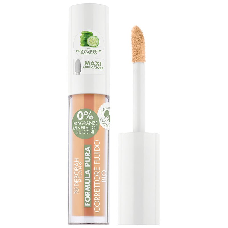 Deborah Milano Formula Pura Correttore Fluido – Correttore Liquido Naturale Luminoso 4 Nuances
