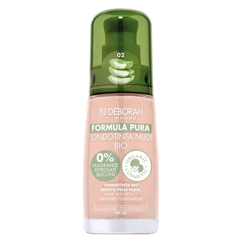Deborah Milano Fondotinta Nude Bio Formula Pura – Aloe Vera + Vitamina C 30 ml