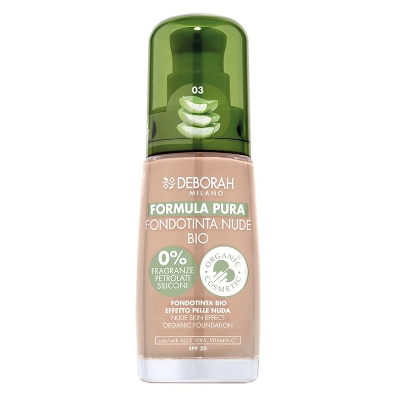 Deborah Milano Fondotinta Nude Bio Formula Pura – Aloe Vera + Vitamina C 30 ml