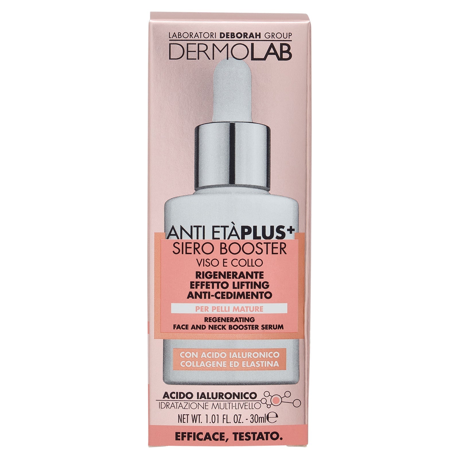 DermoLab Anti-Età Plus Siero Booster Viso e Collo 30 ml – Trattamento Anti-Rughe Rassodante - Acque Profumeria