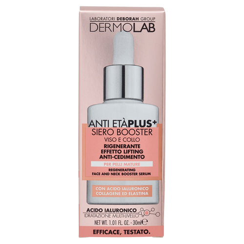 DermoLab Anti-Età Plus Siero Booster Viso e Collo 30 ml – Trattamento Anti-Rughe Rassodante - Acque Profumeria