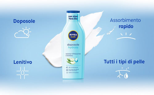 NIVEA SUN After Sun latte doposole idratante con aloe vera 200ml - Acque Profumeria