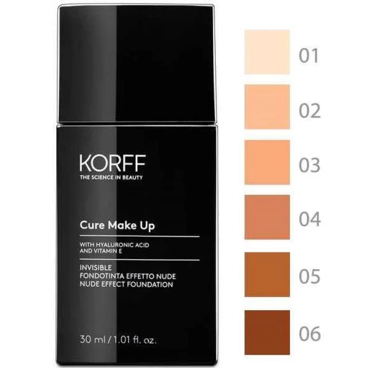 Korff Cure Make Up Invisible Fondotinta Effetto Nude – Acido Ialuronico e Vitamina E 30ml