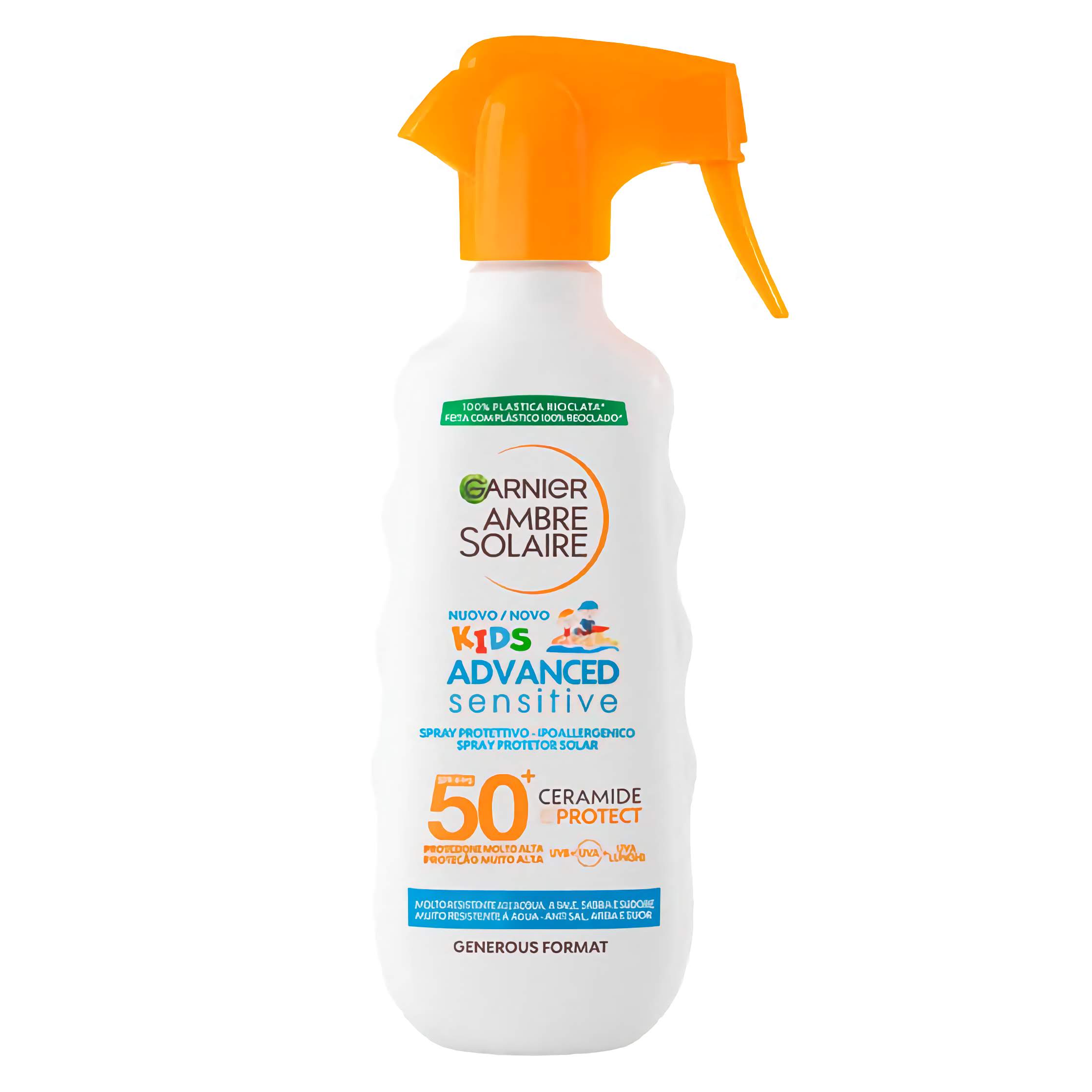 Garnier - Ambre Solaire Advanced Sensitive Kids - latte abbronzante protettivo in spray per bambini - SPF 50+ 270ml