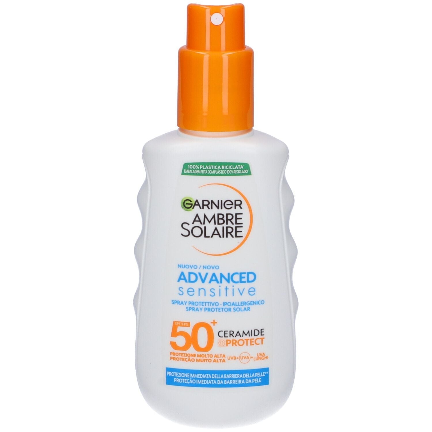 Garnier Ambre Solaire Sensitive Advanced Spray Solare Pelli Sensibili SPF50+ 200ml – Protezione Alta UVA/UVB