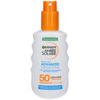 Garnier Ambre Solaire Sensitive Advanced Spray Solare Pelli Sensibili SPF50+ 200ml – Protezione Alta UVA/UVB