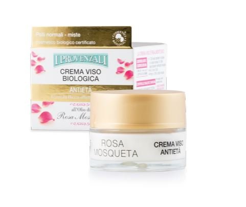 I Provenzali Crema Viso Biologica Antietà Olio di Rosa Mosqueta 50ml – Pelli Normali e Miste