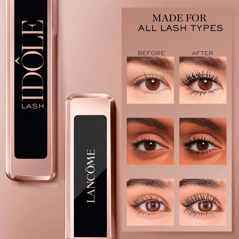 Lancôme Mascara Lash Idôle 8 ml – Volume Effetto Lifting Ciglia a Ventaglio 24H Occhi Aperti 140%