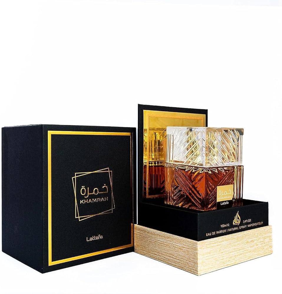 Lattafa Khamrah Eau de Parfum Unisex 100ml – Profumo Orientale Gourmand Datteri Pralina Vaniglia