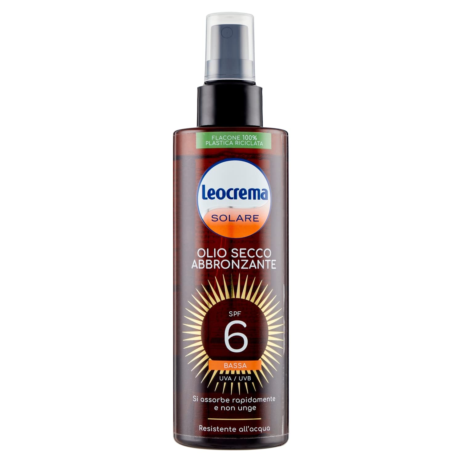 Leocrema Solare Olio Spray Abbronzante SPF6 200ml – Idratante per Pelli Già Abbronzate