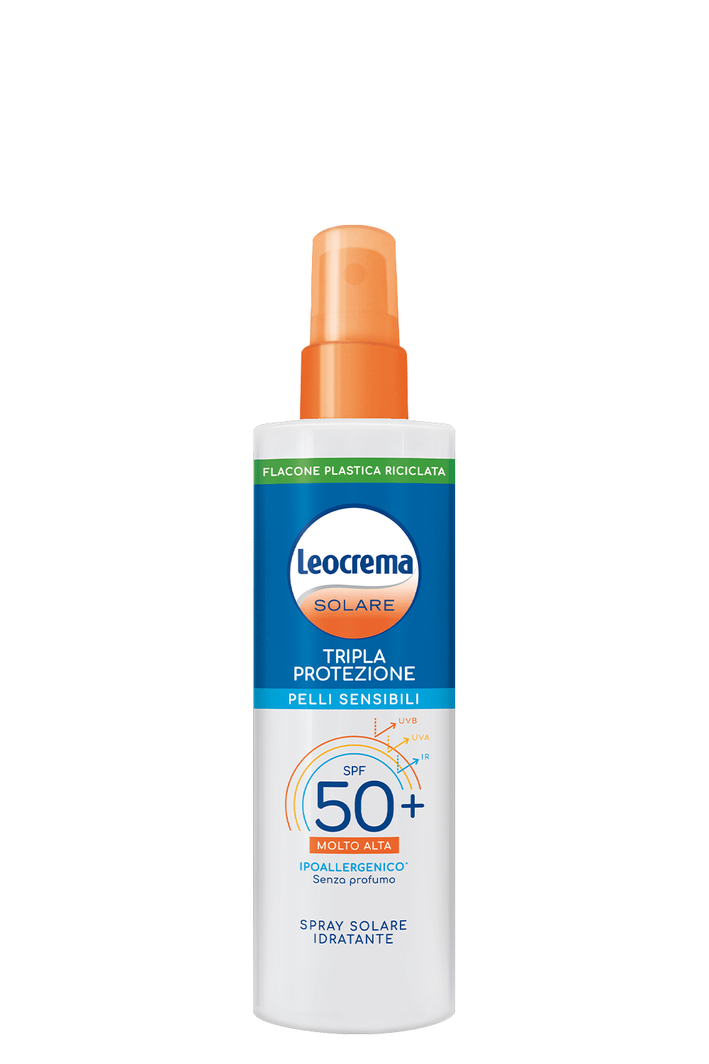 Leocrema Spray Solare Idratante SPF50+ Ipoallergenico per Pelli Sensibili 200 ml - Acque Profumeria