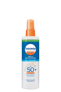 Leocrema Spray Solare Idratante SPF50+ Ipoallergenico Pelli Sensibili 200ml – Protezione Molto Alta UVA/UVB