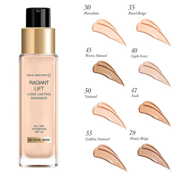 Max Factor Radiant Lift Long Lasting Radiance SPF30 30 ml – Fondotinta Lunga Durata Effetto Lifting - Acque Profumeria