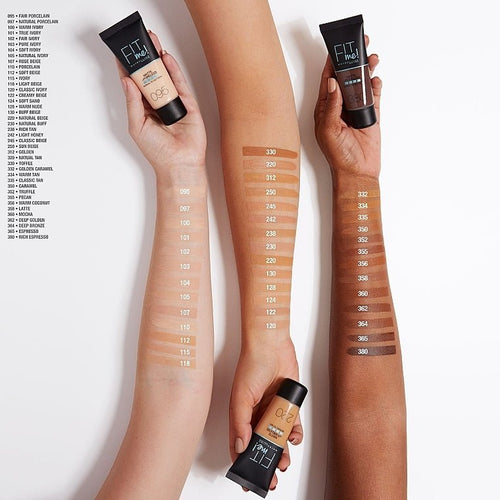 Maybelline Fit Me Matte+Poreless Fondotinta 30 ml – Makeup Donna Effetto Opaco Anti - Pori - Acque Profumeria