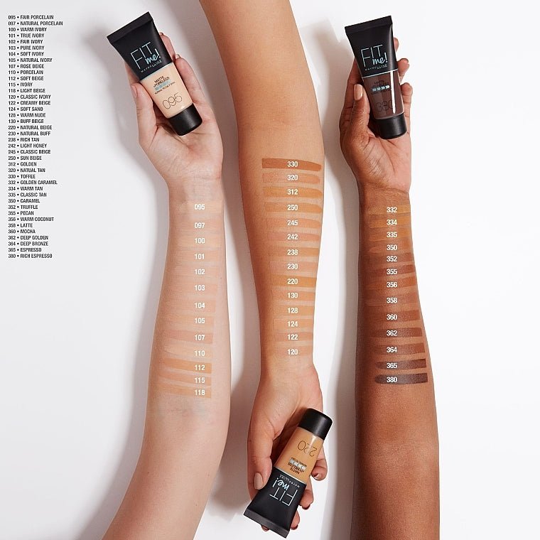Maybelline Fit Me Matte+Poreless Fondotinta 30 ml – Makeup Donna Effetto Opaco Anti - Pori - Acque Profumeria