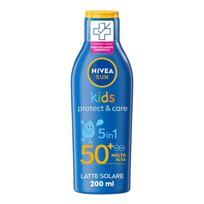 NIVEA SUN Kids Protect & Play Crema Solare SPF 50 200 ml – Protezione Solare Bambini Waterproof