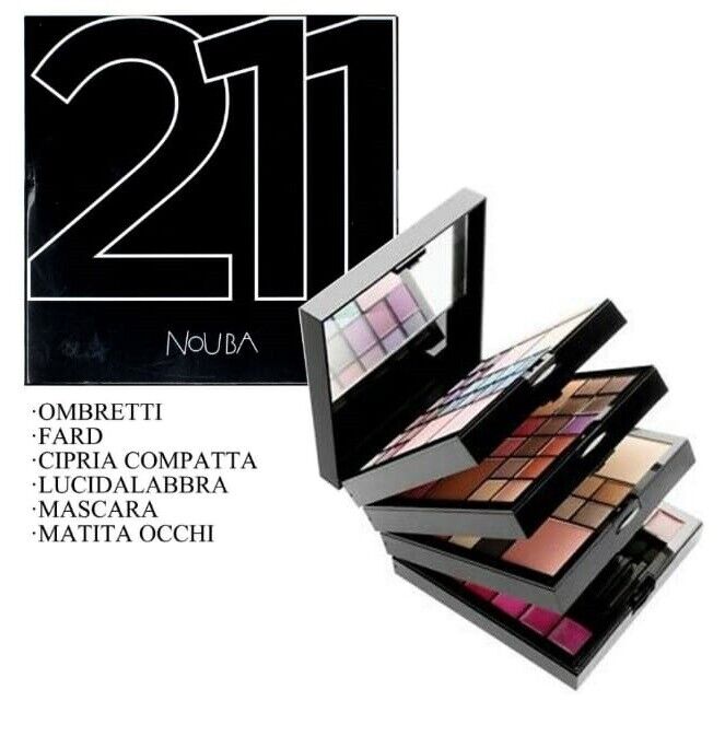 Nouba Trousse 211 Palette Make-Up Viso Occhi Labbra – 60 Ombretti 9 Fard 20 Gloss Mascara